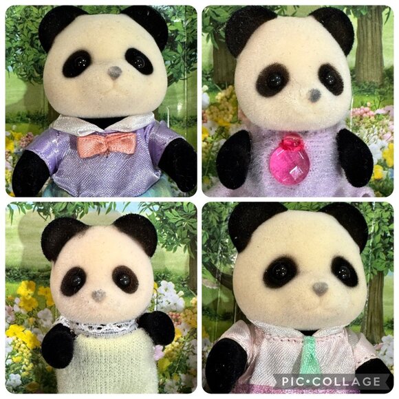 Calico Critters Pookie Panda Family Figurine Set  Dolls Dollhouse Figures Toys - Picture 2 of 11